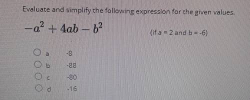 Evaluate and simplify the following expression for the given values