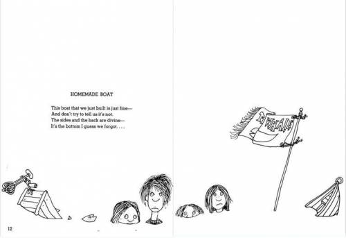 How does the author Shel Silverstein develop the poem “Homemade Boat”, use evidence and draw conclu
