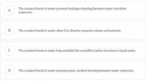 Convalent bonds hold an oxyegen atom and two hydrogen atoms together in a single water molecule. Wh