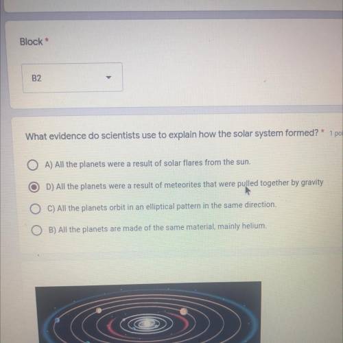 What evidence do scientists use to explain how the solar system formed?