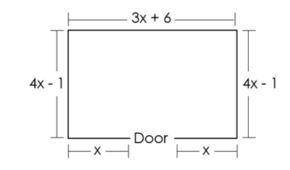 HELP PLEASE which of the following expression represents the width of the door ?

A) (3x+6)-x-x B)