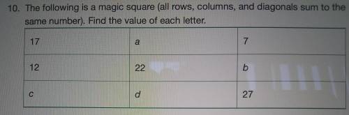 Can someone please help me with this magic square problem?