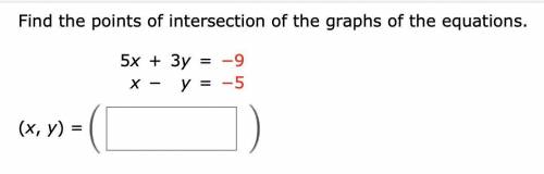 Find the points of intersection of the graphs of the equations.