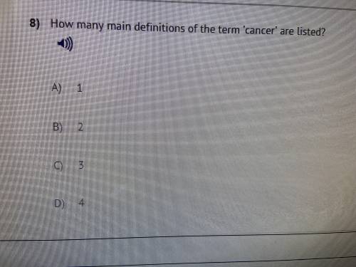 How many Maye definitions of the term cancer are listed? Please help