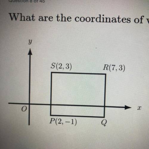 What are the coordinates of vertex Q of rectangle PQRS shown in the figure below

A) (-1,7)
B) (3,