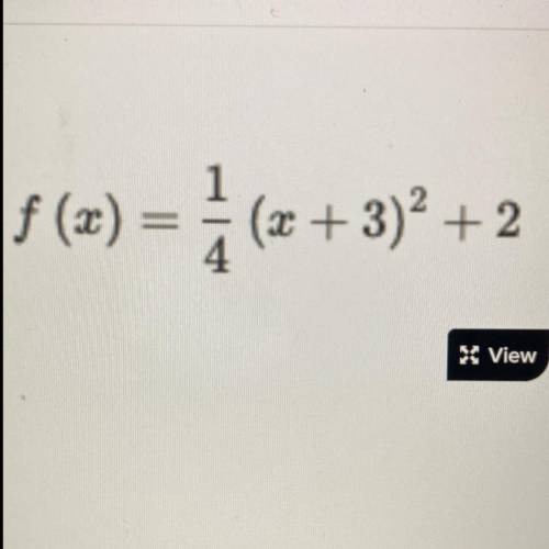 What is the inverse of this equation f(x) = 1/4(x+3)^2+2