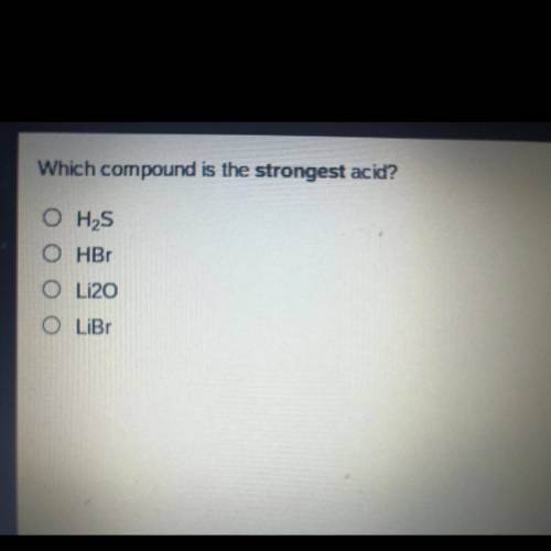 Which compound is the strongest acid?