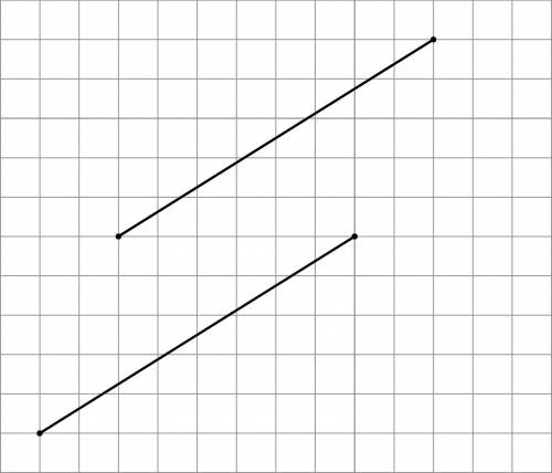 Here are two line segments. Is it possible to rotate one line segment to the other? If so, find the