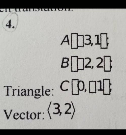 Draw the pre-made and image of each triangle under the given translation