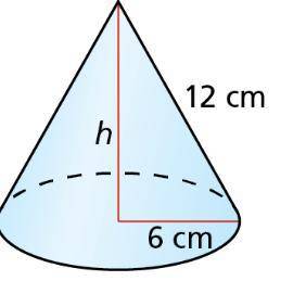 The value of the surface area (in square centimeters) of the cone is equal to the value of the volu