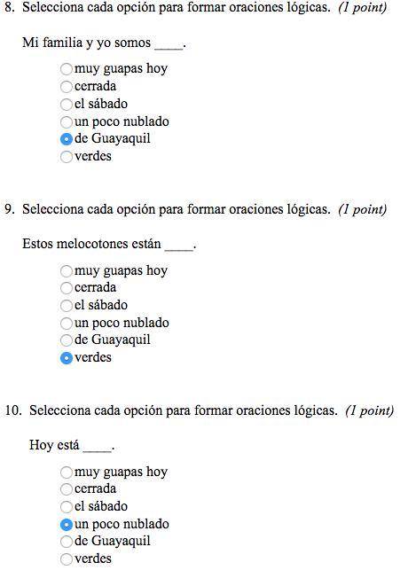 PLEASE check my Spanish answers