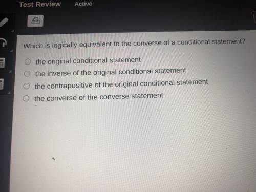 Which is logically equivalent to the converse of a conditinal statement?