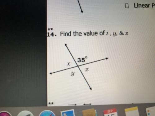 What’s the value of x y and z