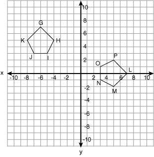The two pentagons in the sketch below are congruent. Which sequence could transform pentagon GHIJK