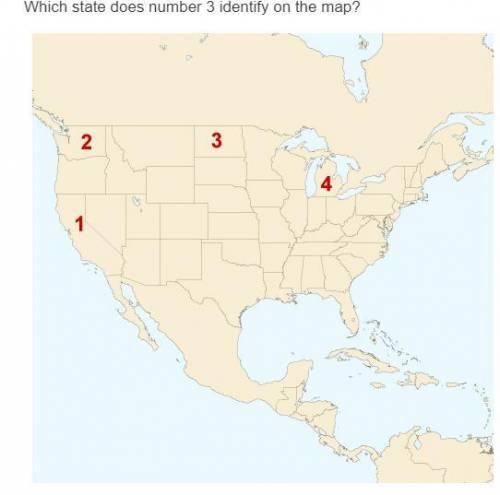 Which state does number 3 identify on the map?