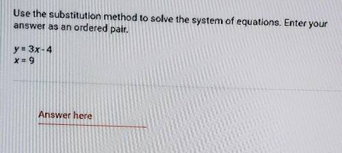 Use the substitution method to solve the system of equations. Enter your answer as an ordered pair.