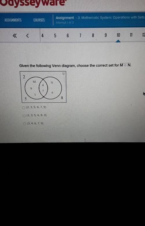 Need help finding set in vinn diagram