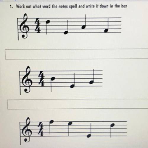 Work out what word the notes spell and write it down in the box, Treble Clef. 100 points rewarded i