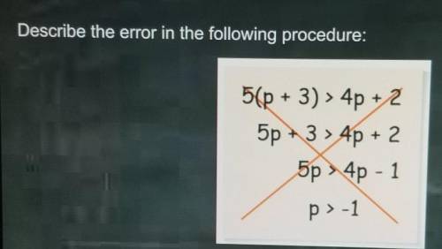 Describe the error in the following procedure