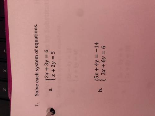 Help please with these 2 equations (also we’re supposed to solve them using the elimination method