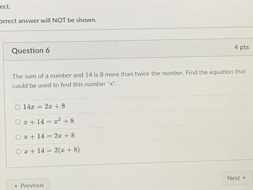 Find the equation that could be used to find the number that represent the x.