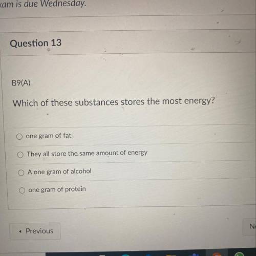 Which stores the most energy