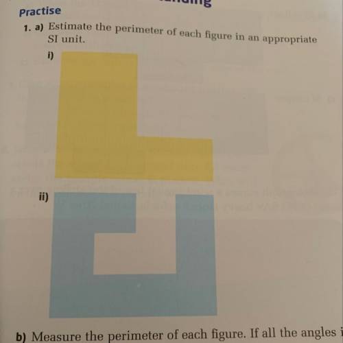 1. a) Estimate the perimeter of each figure in an appropriate
SI unit.