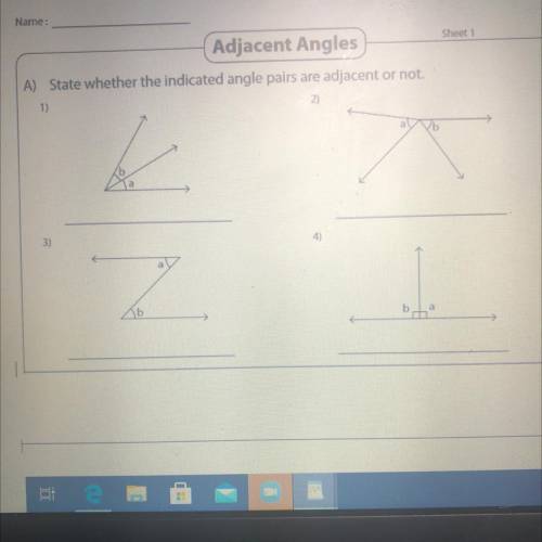 Help please ? ( adjacent angles )