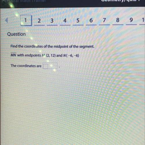 Find the coordinates of the midpoint of the segment