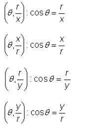Cos = {_____}. Choose from one of the options attached to this question.