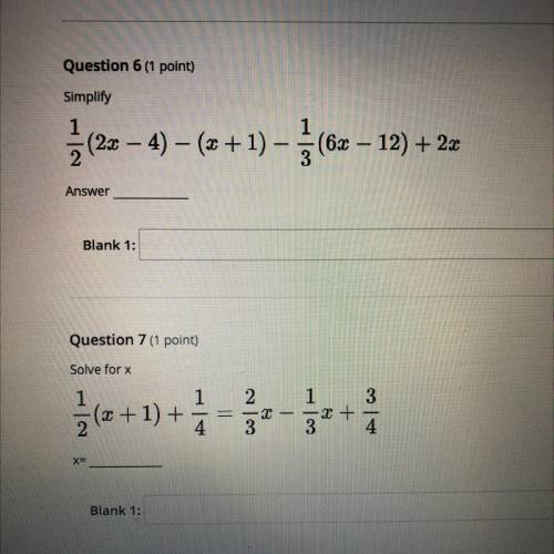 Algebra 2 help, please help with both 6 and 7