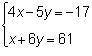 What is the solution to the system of equations? (7, 9) (9, 7) (–5, 11) (11, –5)