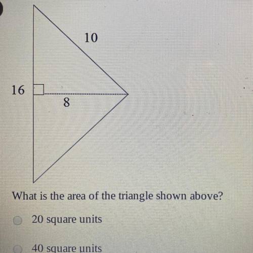 What is the area of the triangle show above