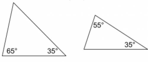 Which of the following is a pair of similar triangles?

A) Image A (1st Image)
B) Image B (2nd Ima