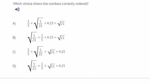 Which choice shows the numbers correctly ordered?

Please help me I will give out extra points and