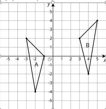 (a)Describe in words a sequence of transformations that maps ∆A onto ∆B.

(B)Write an ordered-pai