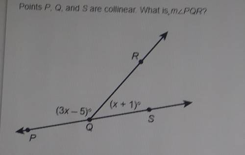 Points P,Q,S are linear What is M