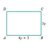The perimeter of the rectangle below is
118 units. Find the length of side AB
.