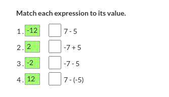 Will mark as brainliest
Match each expression to its value.