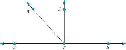 Given the following diagram, name an obtuse angle.
∠ APW
∠ WPB
∠ APZ
∠ ZPW