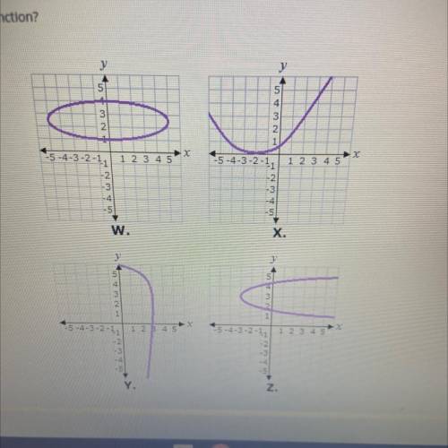 Which of these graphs represents a function?
A. W
B. X
C. Y
D. Z