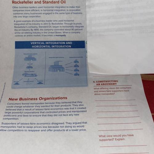 4. CONSTRUCTING

AN ARGUMENT
What differing views did consumers
and laissez-faire supporters have