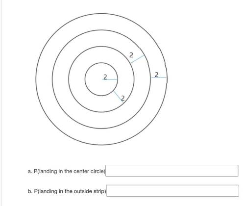 You have a bull's eye where each section is 2 wide as shown in the diagram. Find the following pro