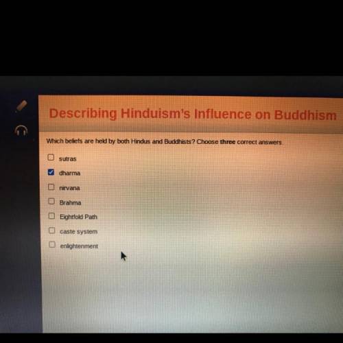 Which beliefs are held by both Hindus and Buddhists choose three correct answers￼