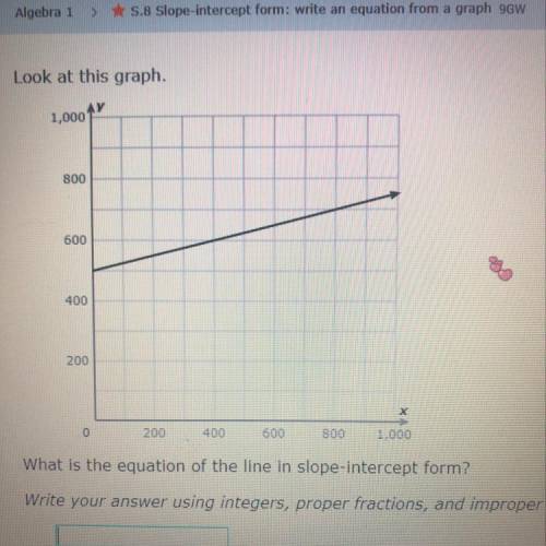 Look at this graph.

1,000
800
600
400
200
X
0
200
400
600
800
1,000
What is the equation of the l