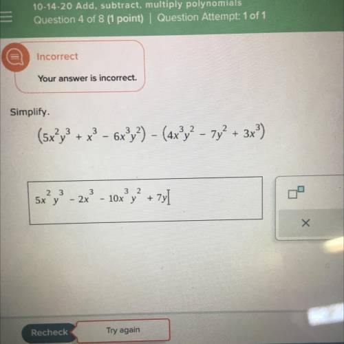 What is this answer it says it’s wrong