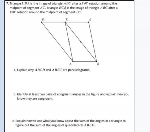 Identify at least two pairs of congruent angles in the figure and explain how you know they are con