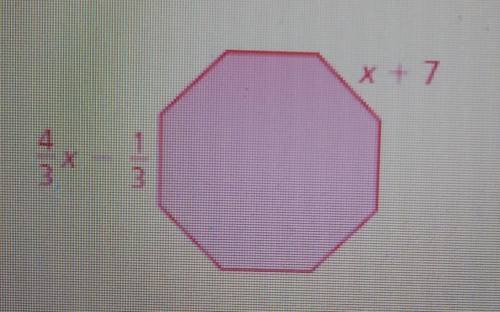 A polygon is regular if each of it's sides has the same length. find the perimeter of the regular p