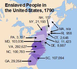 The map shows the population of enslaved people in the United States in 1790.

This map helps to d