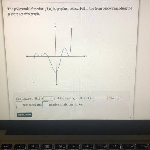 The polynomial function f(s) is graphed below. Fill in the form below regarding the

features of t